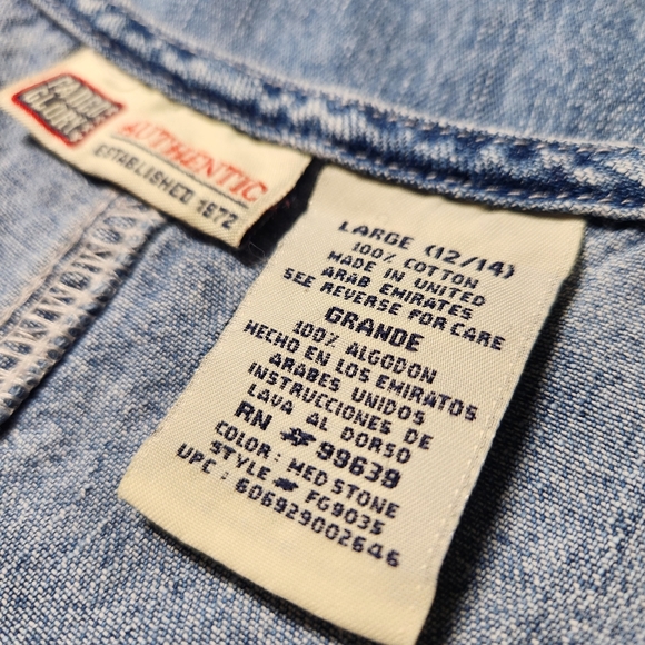 Vintage 90s Y2K Denim Sleeveless Dress Jumper Pockets Zip Up Kidcore Cottagecore - Picture 5 of 11